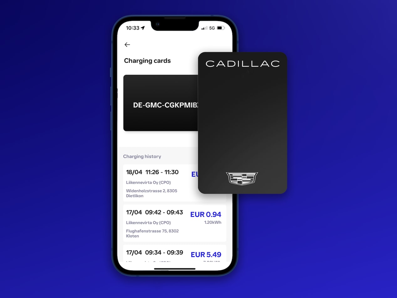 Cadillac Charge allows you to access charging stations across Europe