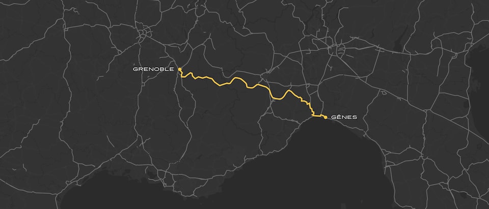 Itinéraire de Grenoble à Gênes